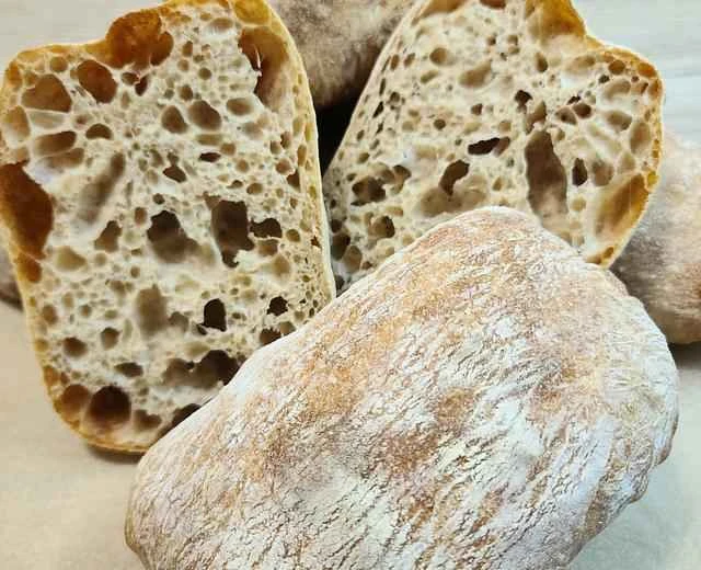 🪷Recipe for Italian Biga • 25% Whole Wheat Ciabata Bread ("Super High Moisture Content Bread")