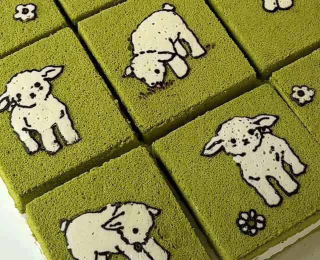 Baking | Recipe for Goat Matcha Hand-Painted Cake Squares